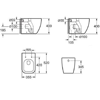 Унитаз приставной Allen Brau Infinity 4.21003.20 белый